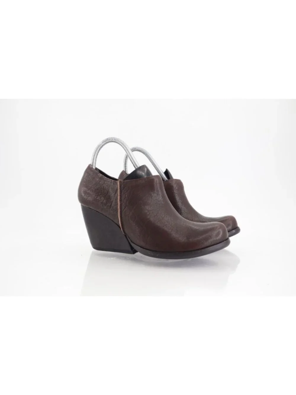 Kork Ease Natalya Women's 8 M Brown Leather Zip Wedge Ankle Bootie Shoes